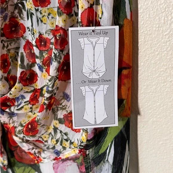 Fig & Flower by Anthropologie size S NWT Floral Print Women's Top - Picture 6 of 8